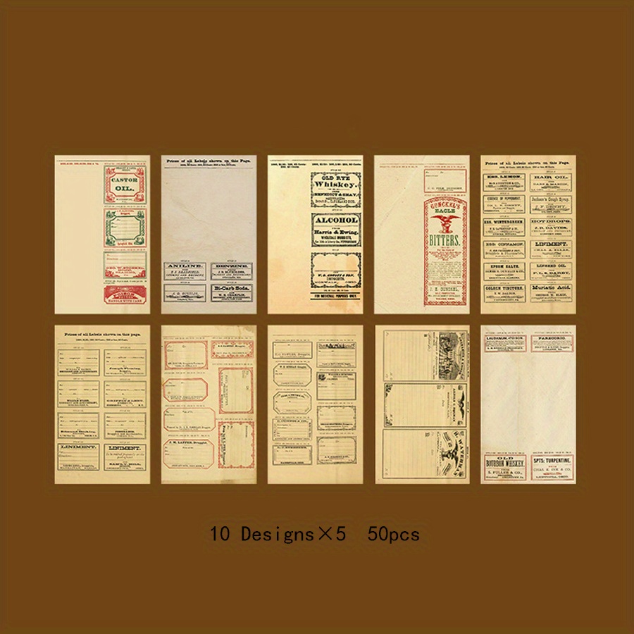 50 Sheets Leather Journal Scrapbook Retro Notebook