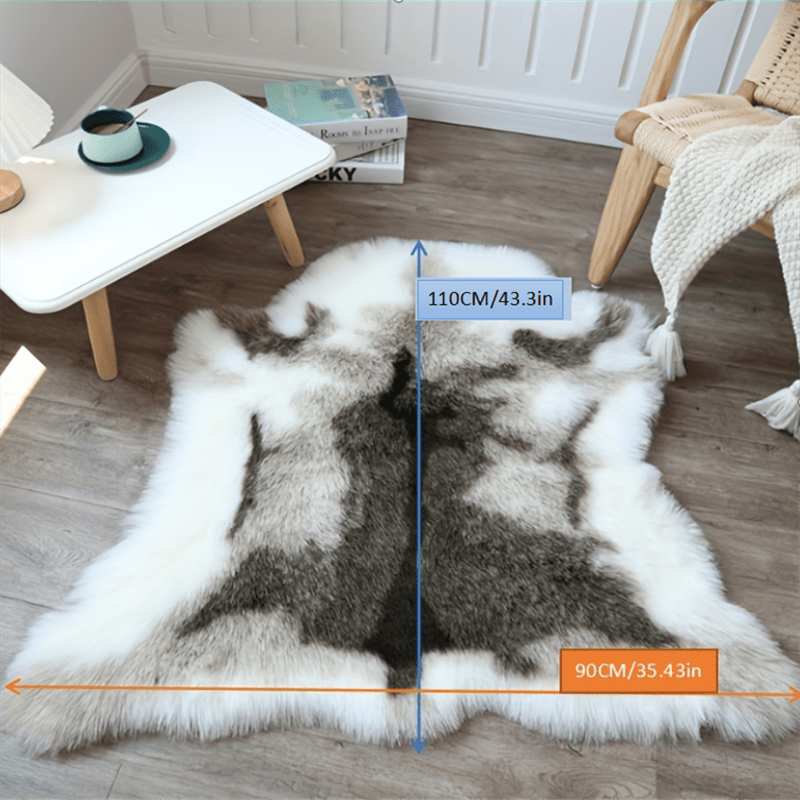 Carpet Indoor Bedroom Bedside Rug 6cm Long Plush Washable Acrylic Polyester Blend Animal Carpet Machine Washable Seat Cushion
