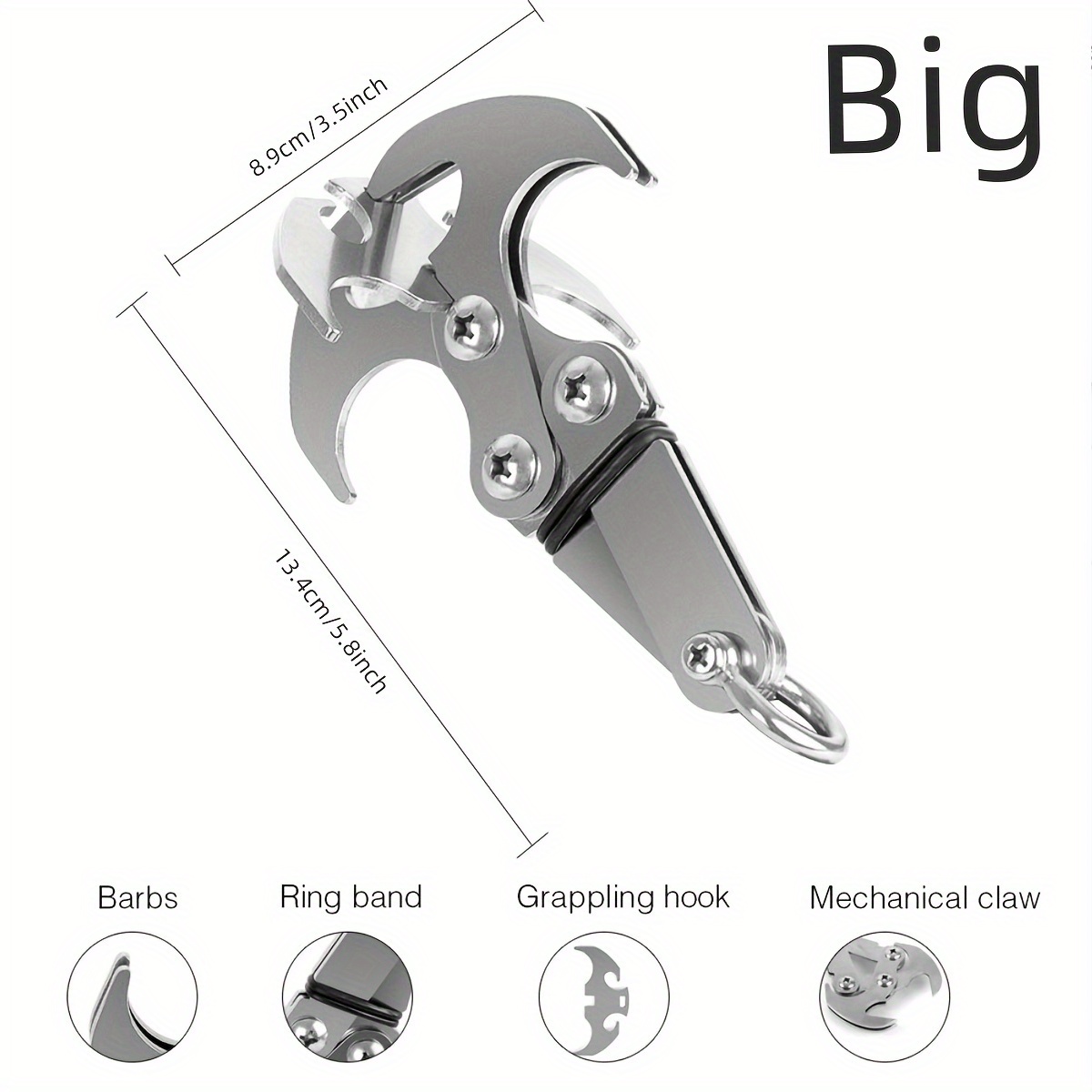 Stainless Steel Survival Folding Grappling Hook Outdoor Climbing