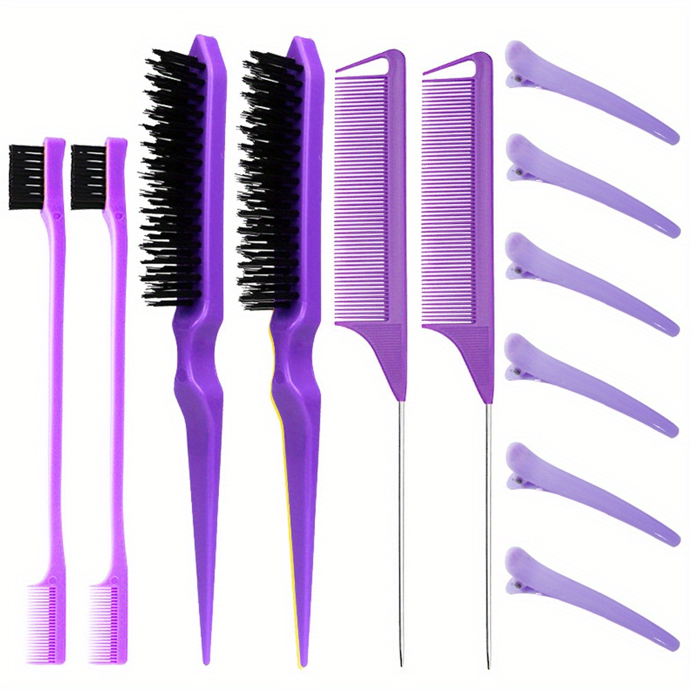 Hair Styling Comb Set Teasing Hair Brush Rat Tail Comb Edge - Temu