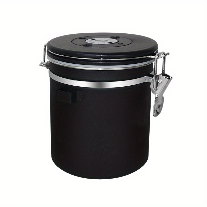 1.5l Airtight Coffee Stainless Steel Container, Coffee Storage Canister  With Measure Spoon For Coffee, Tea, Nuts Powder