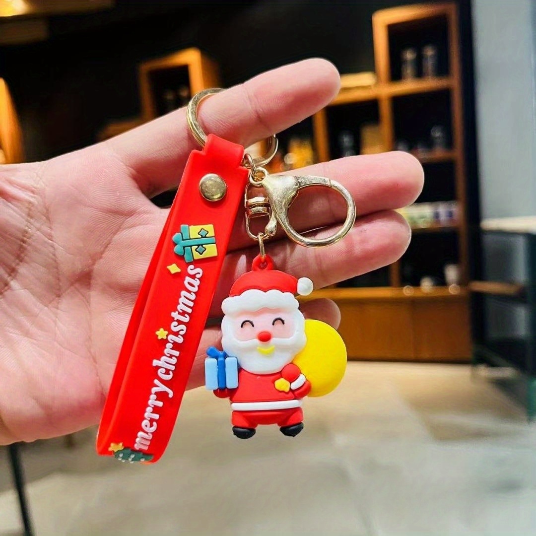 Funny Key Chain Creative Christmas Santa Claus Christmas Key Chains Key  Ring Car Key Accessories Bag Pendant Decoration B 