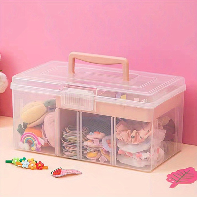 Clear Plastic Dividing Storage Box With Removable Tray - Temu