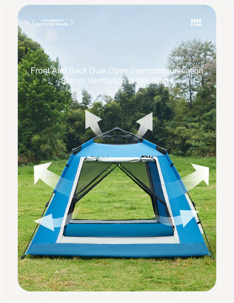 Tienda de campaña plegable para 6 personas, protector solar automático a  prueba de lluvia y velocidad, equipo portátil para acampada al aire libre,  totalmente salvaje - AliExpress