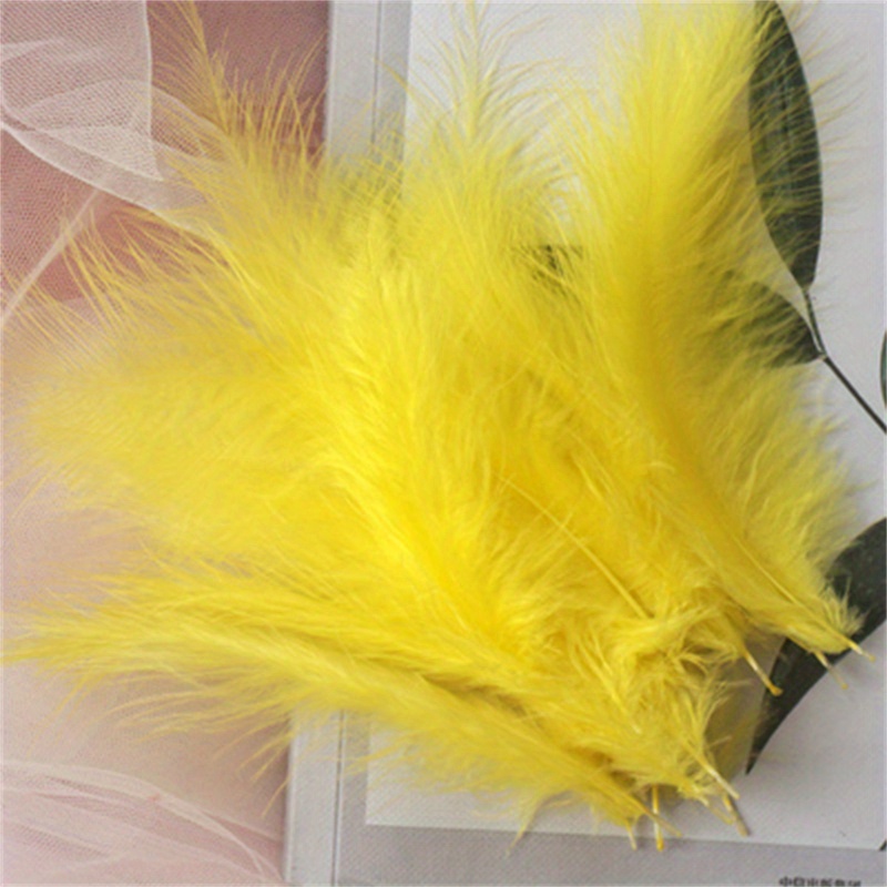 Paquete de 200 plumas blancas de marabú de pavo esponjoso de 4 a 6 pulgadas  para manualidades, atrapasueños, flecos, adornos de plumas de colores