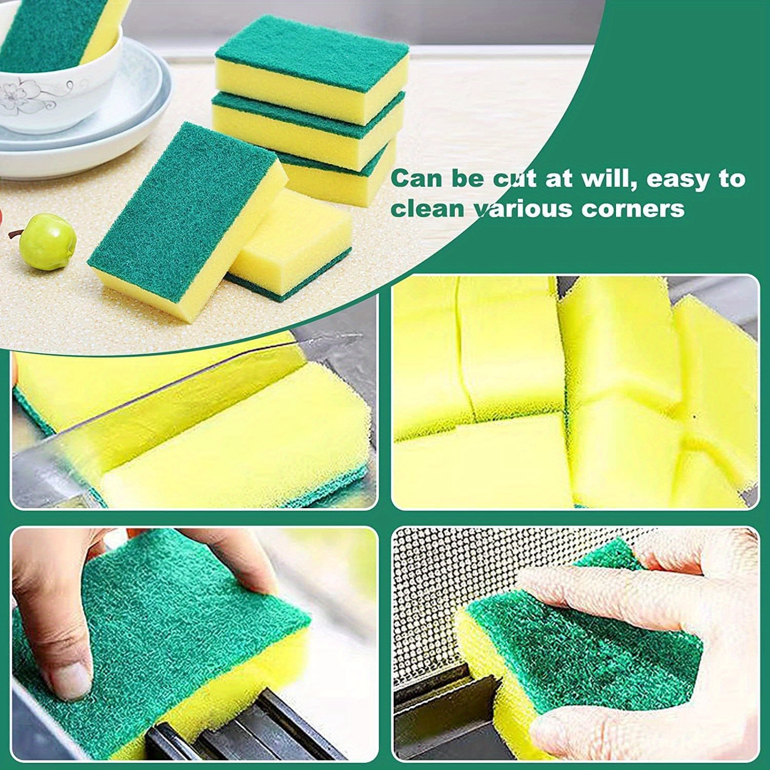 10pcs/pack Thickened High-density Cleaning Sponge For Kitchen Cleaning &  Dishwashing