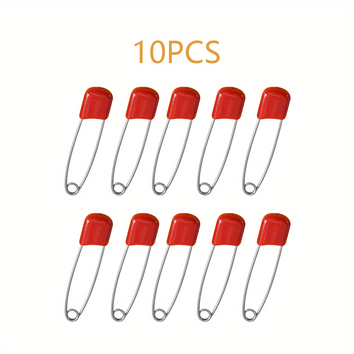 50 Pieces Diaper Pins Baby Safety Pins Plastic Head Cloth with Locking  Closures Stainless Steel Nappy Pins