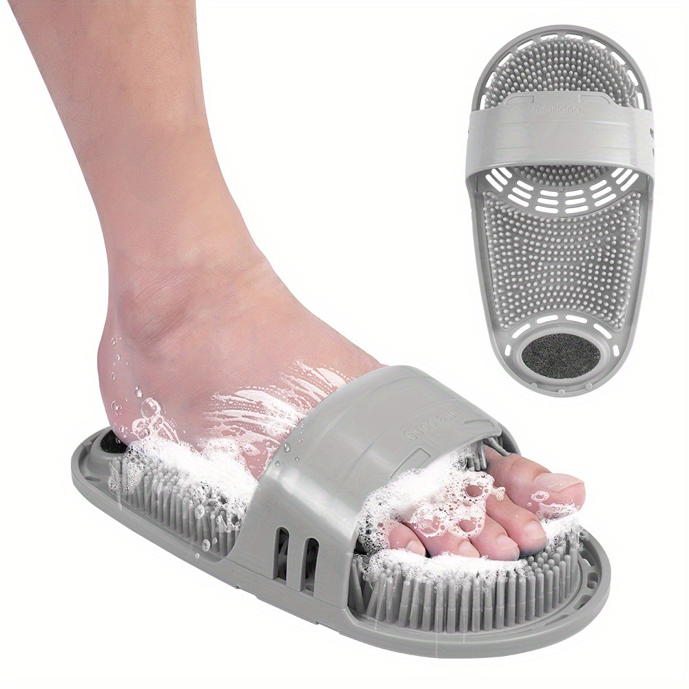 1pc Shower Foot Scrubber Massager Slipper Bath Shoe Cleaner For