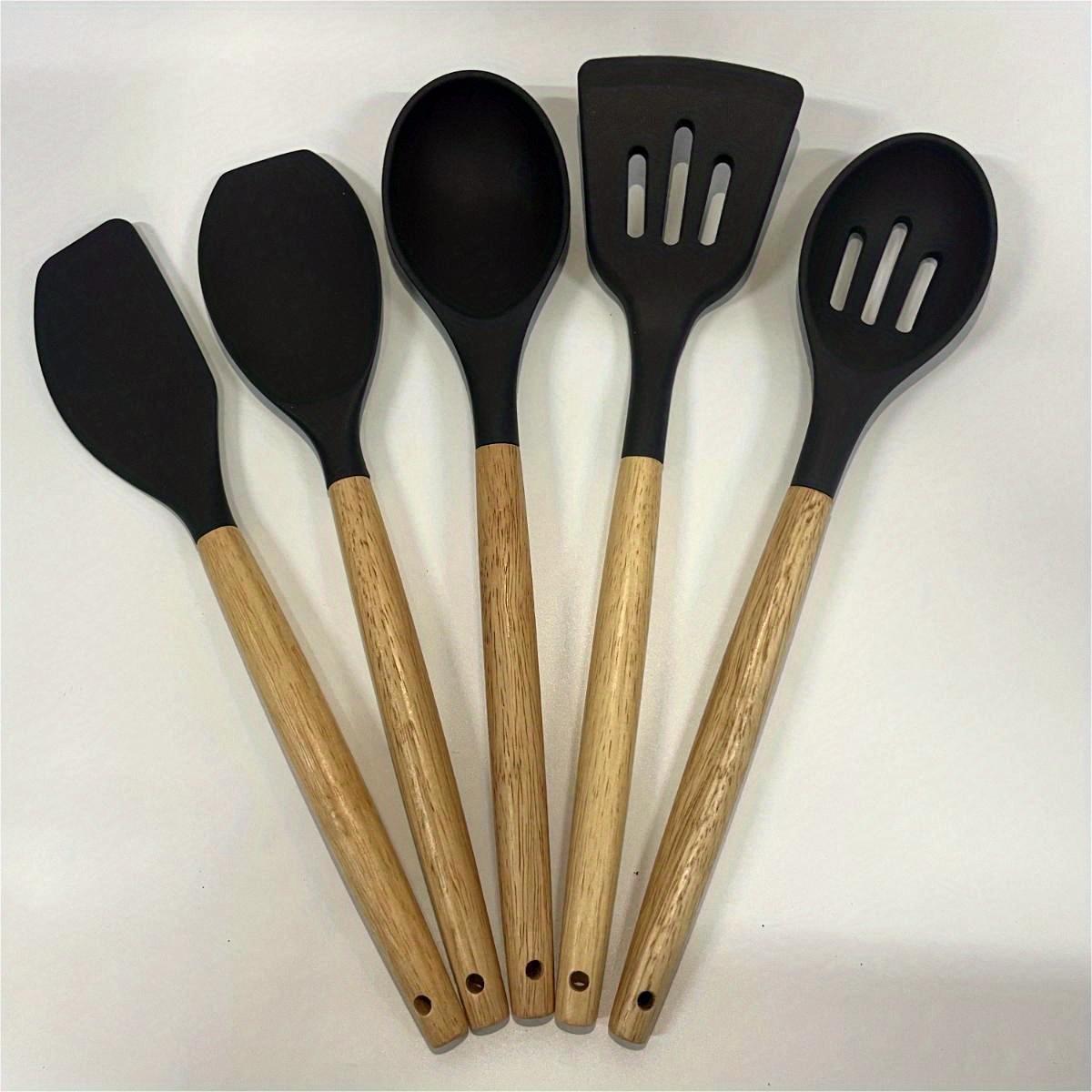 Christmas & Holiday Non-stick Silicone Kitchen Utensils Set Heat Resistant  Cooking Baking Utensils Set With Wooden Handle, Bpa Free,kitchen  Accessories, Kitchen Supplies, Ready For School - Temu