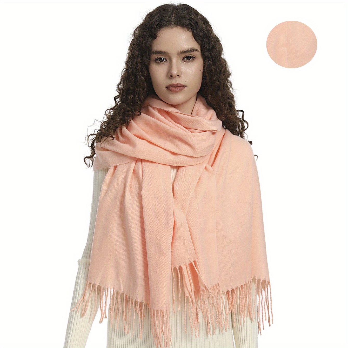 1pc Women's Faux Cashmere Jacquard Warm Scarf Shawl, Suitable For