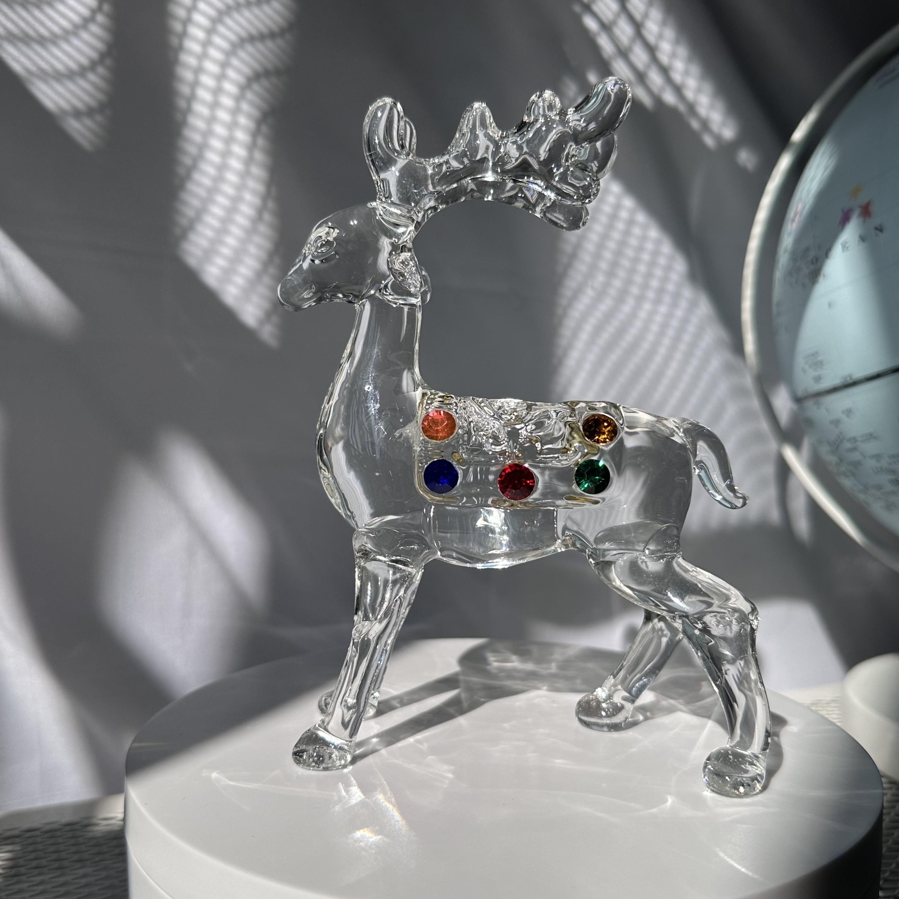 Crystal Deer Figurines Desk Ornament