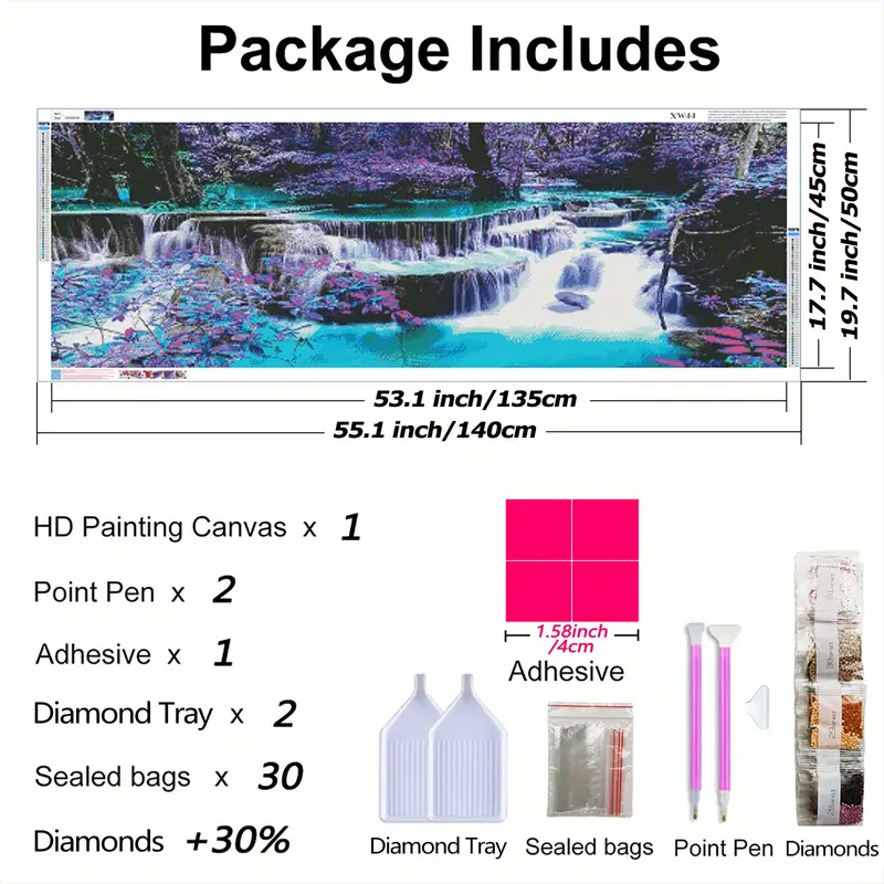 Diy 5d Diamond Painting Kits For Adults Waterfall - Temu
