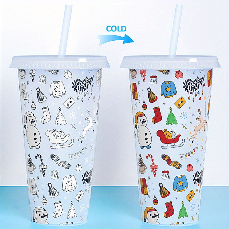 Color Changing Tumbler With Lid And Straw Plastic Water - Temu