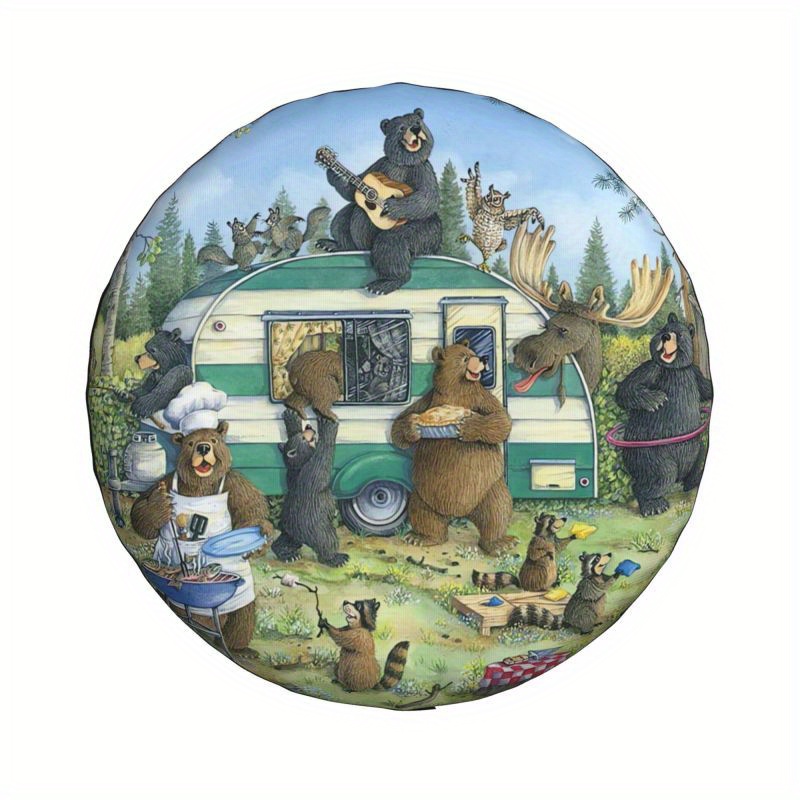 Forest Bear Amusement Park Printed Spare Tire Cover, Dustproof, Waterproof  And Dustproof Wheel Tire Cover, Suitable For Trailers, Rvs, Suvs Temu  Australia
