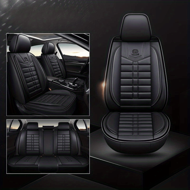 Luxury Car Seat Covers Universal Full Coverage Faux Leather - Temu