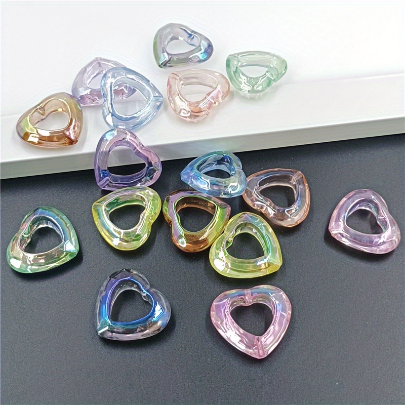 Acrylic Uv Luminous Letter Beads With Heart Beads - Temu