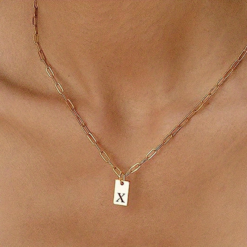 14k Gold Plated Dainty Golden English Initial Letter Pendant