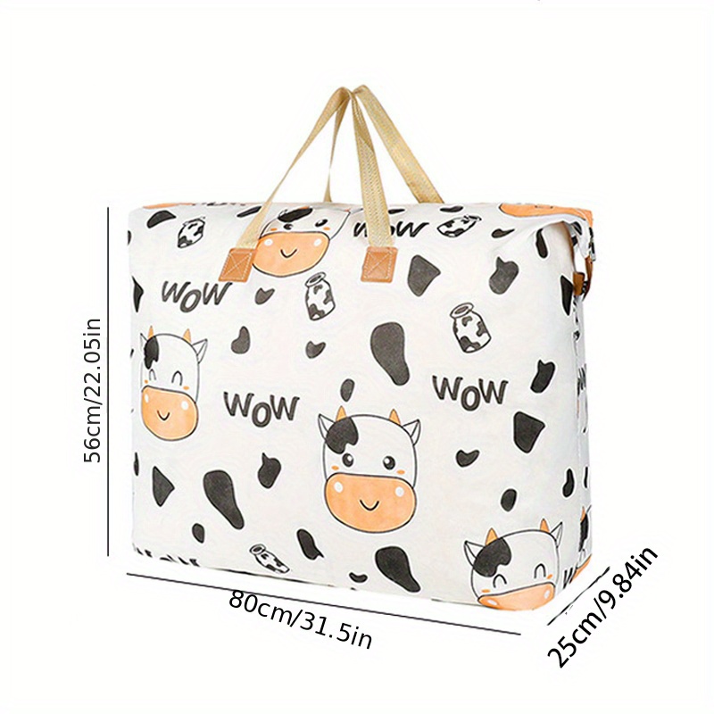 Cartoon Pattern Large Capacity Tote Storage Pouch, Canvas