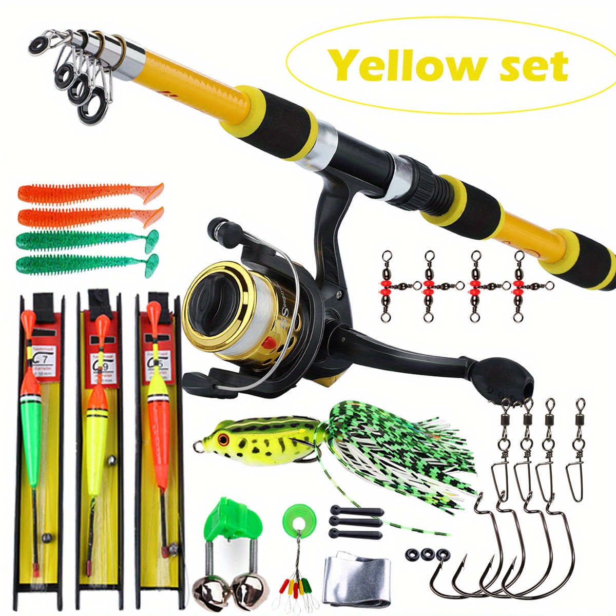 7Ft Fishing Rod and Reel Including Fishing All Type of Fishing Combo Set