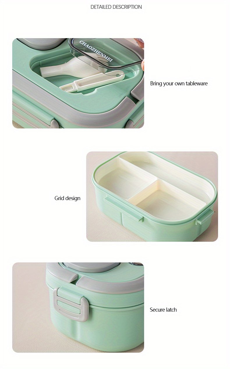 1pc Outdoor Camping Lunch Box, 1.3L, Salad Bento Box With Compartments For  Cold Preservation And Freshness For Picnics,Bento Box, Leakproof Food Conta