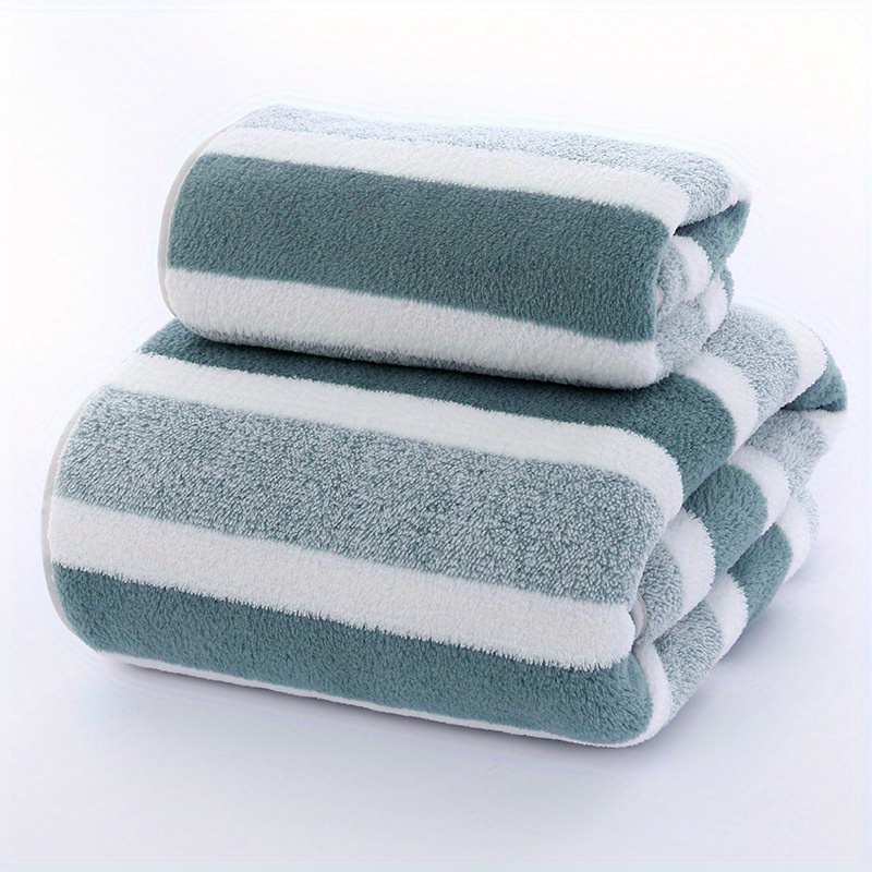 2PCS Coral Velvet Absorbent Bath Soft Bathroom Towel Set Quick