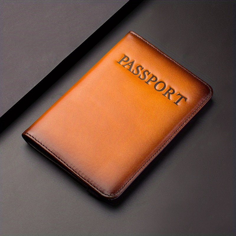 Retro Leather Passport Cover RFID Blocking For Cards Travel