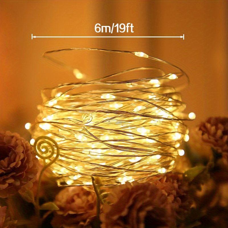 USB LED Fairy Lights with Remote Control - Copper Wire - 32ft