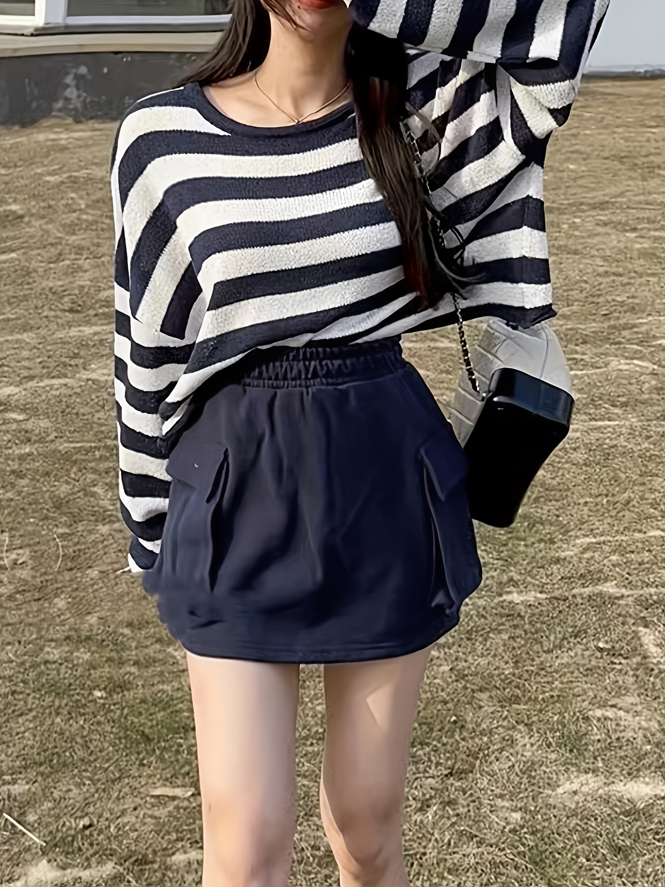 Winter Strap Loose Knit Hollow Sweater