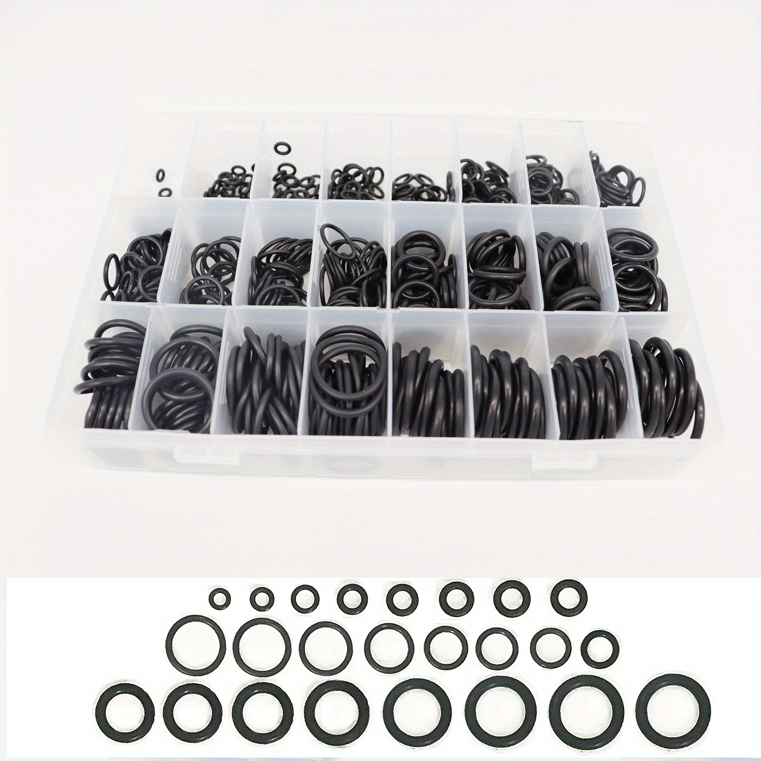 Rubber O Ring Kit O Ring Assortment Kit Set 24 Sizes 740 Pieces NBR O Ring  Sealing Seal Assortment Set