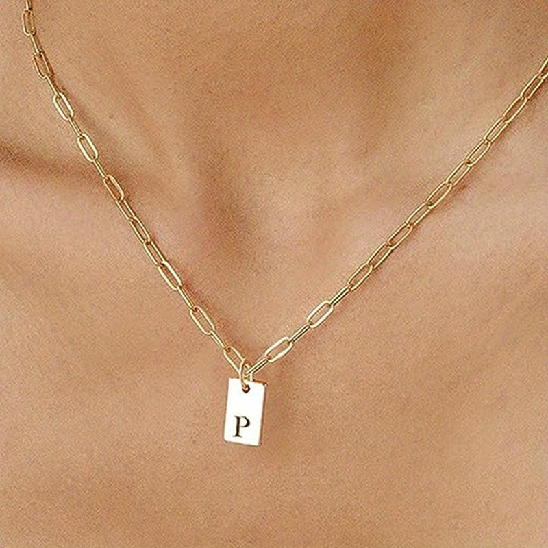 14k Gold Plated Dainty Golden English Initial Letter Pendant