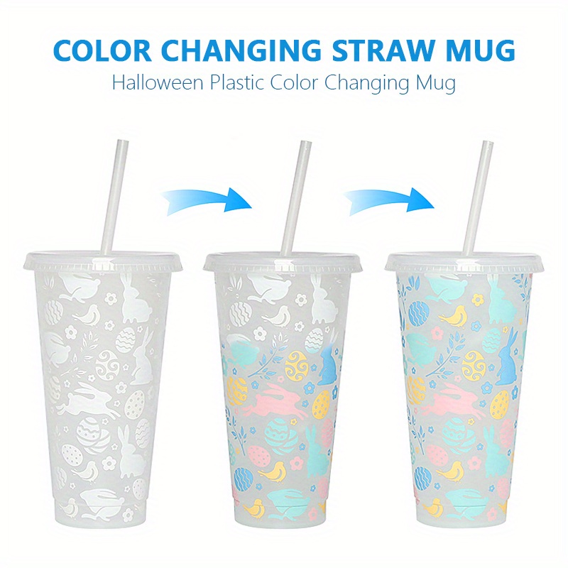 Color Changing Tumbler With Lid And Straw Plastic Water - Temu