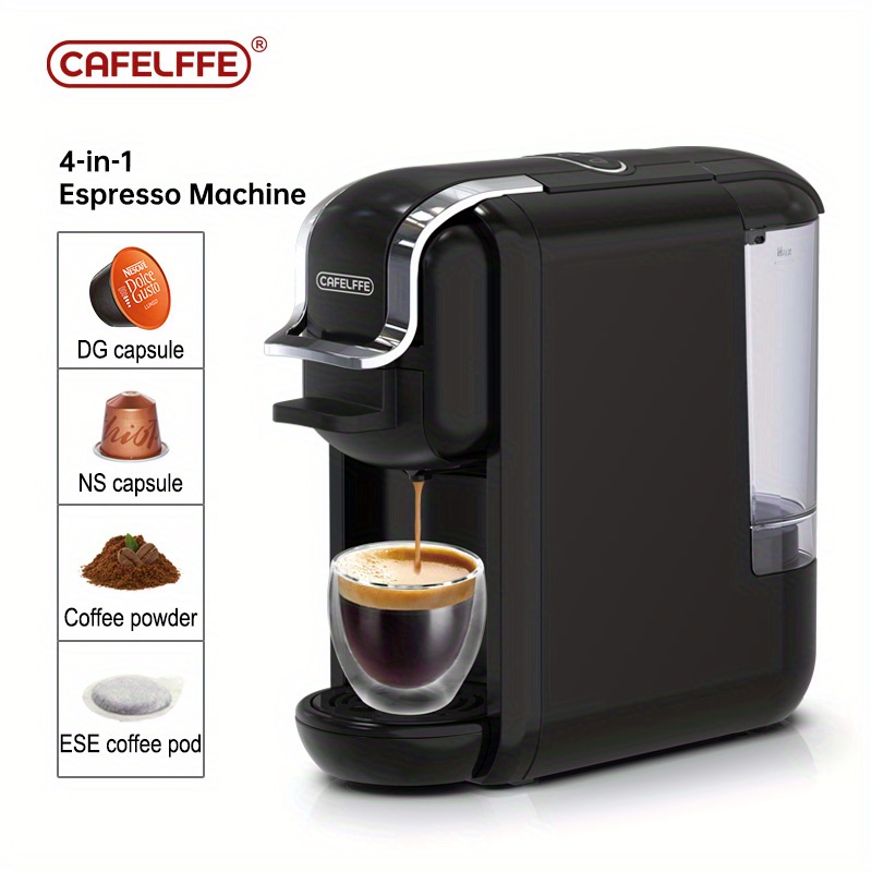 1 Máquina De Café En Cápsulas Multifuncional IAGREEA, Espresso Italiano,  Cuatro En *** Compatible Con Nespresso Original/Ice Gusto/ESE En Granos De C