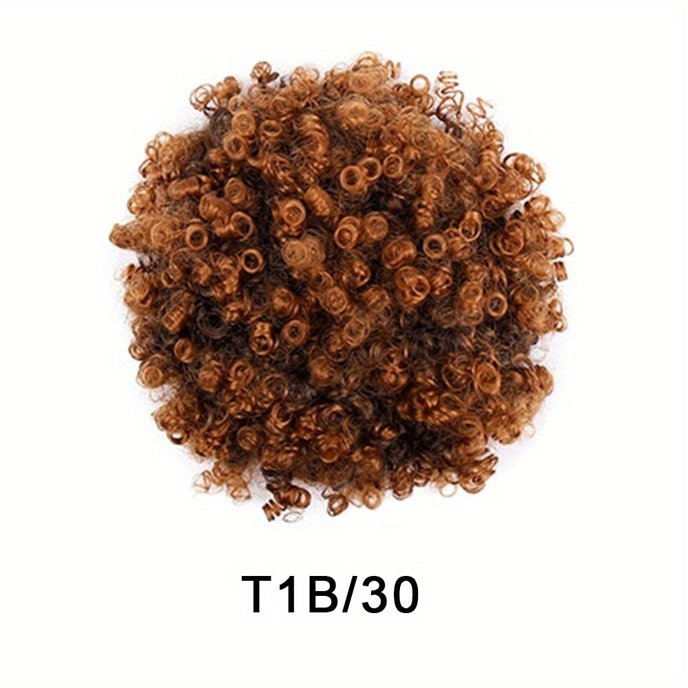 Kinky Curly Afro Puff Ponytail Hair Extension 1B 2