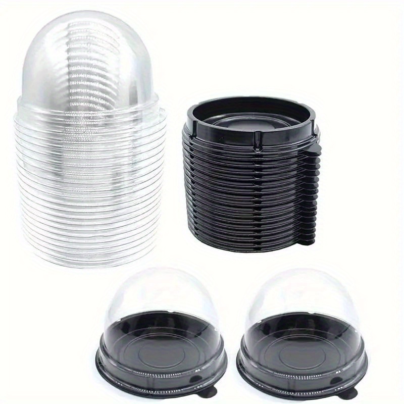 25/50Pcs Individual Cupcake Container Plastic Clear Cupcake Boxes