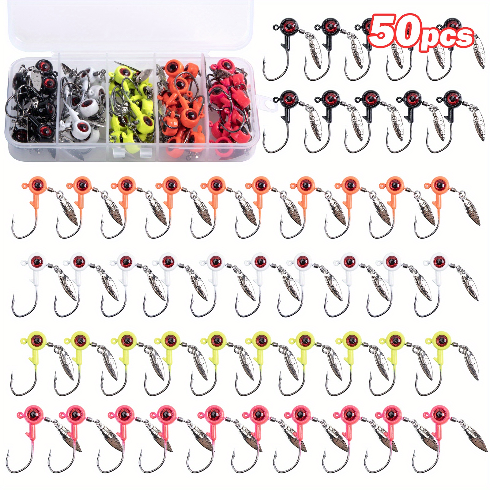 Colorful Round Lead Fishing Hooks Kit Sequin Spinner - Temu