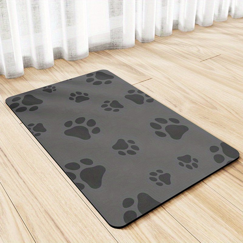 Dog Feeding Mat Cute Paw Print Waterproof And Leak Proof Dog - Temu