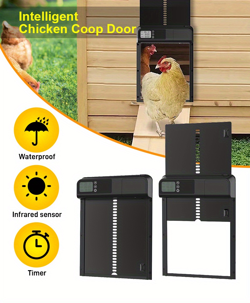 Porta Automatica Del Pollaio, Apriporta Del Pollo, Porta In Alluminio Con  Display LCD E Timer, Funzionamento A Batteria Per Una Postura Sicura E  Comoda Dei Polli -  - Offerte E Coupon: #