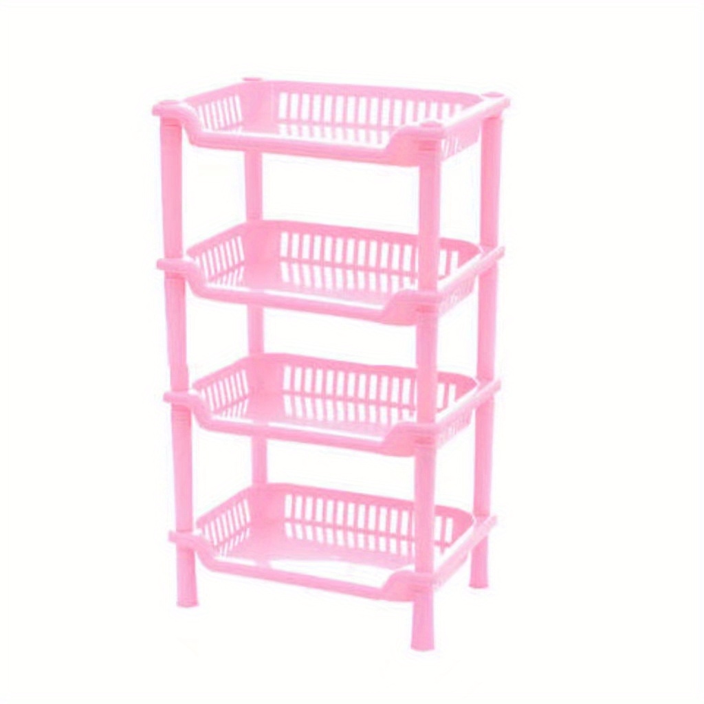 4 Tier Shower Caddy Organizer Shelf Standing, Rustproof, Plastic Floor  Storage Rack for Bathroom, Countertop, Shower pan, Narrow Place, Pink 