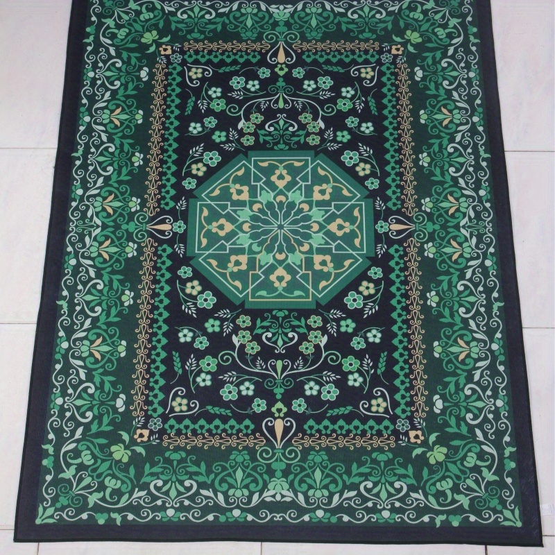 European Retro Green Indoor/outdoor Machine Washable Rug - Non-slip, Modern  Boho Home Decor For Living Room & Beyond! - Temu