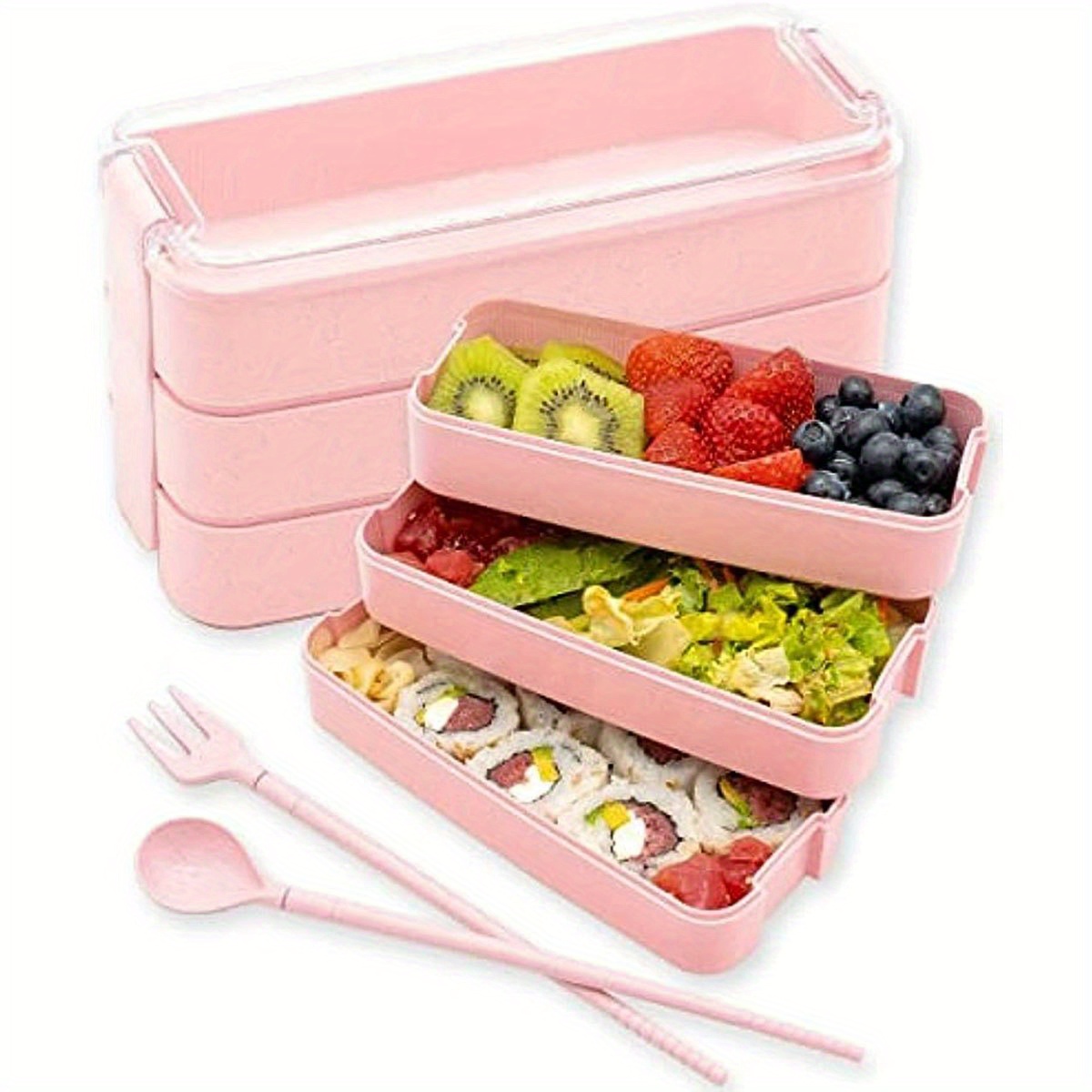 1pc Bento Box Adult Lunch Box, All-in-One Lunch Containers with