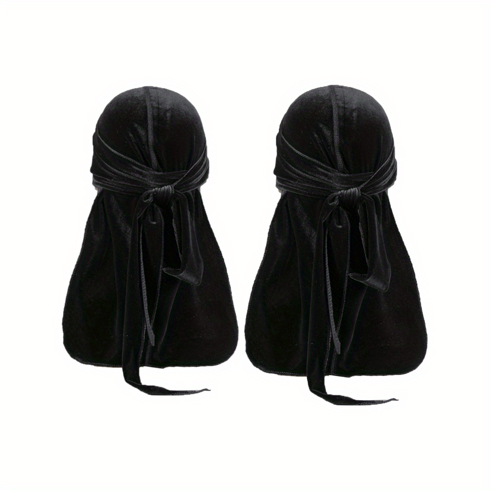 Pure Velvet Durag For Men,breathable Bandana, Long Tial Pirate Hat