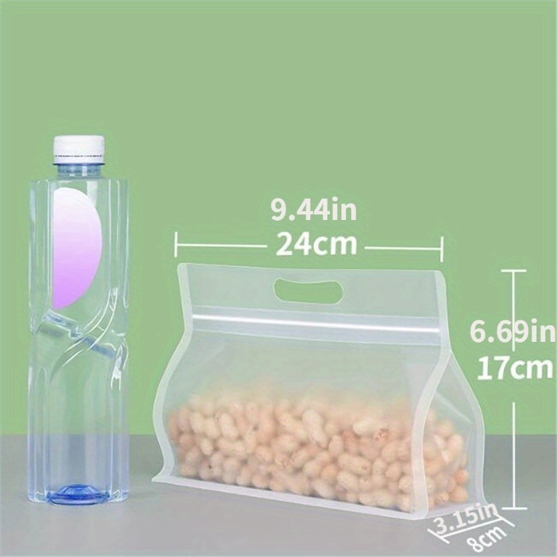 Silicone Food Storage Bag Reusable Stand Up Zip Shut Bag Leakproof