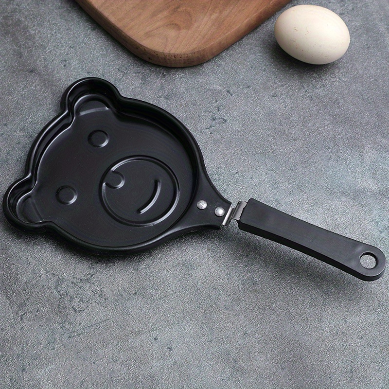 Double Side 4 Hole Frying Pan, Multifunctional Non Stick Flat Bottom Frying  Pan, Household Cartoon Animal Pattern Breakfast Cooking Tool with Handle