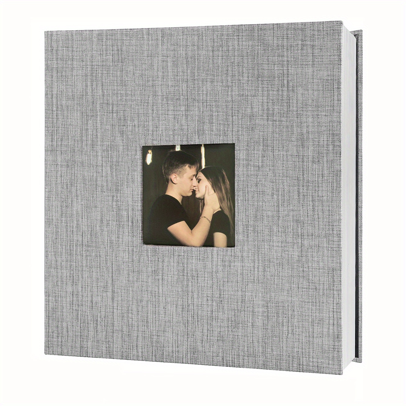  Photo Album Self Adhesive Pages Scrapbook Magnetic Photo Albums  with Sticky Pages for 4x6 5x7 8x10 Pictures Books with A Metallic Pen for  Baby Family Wedding 11x10.6 Grey 40 Pages