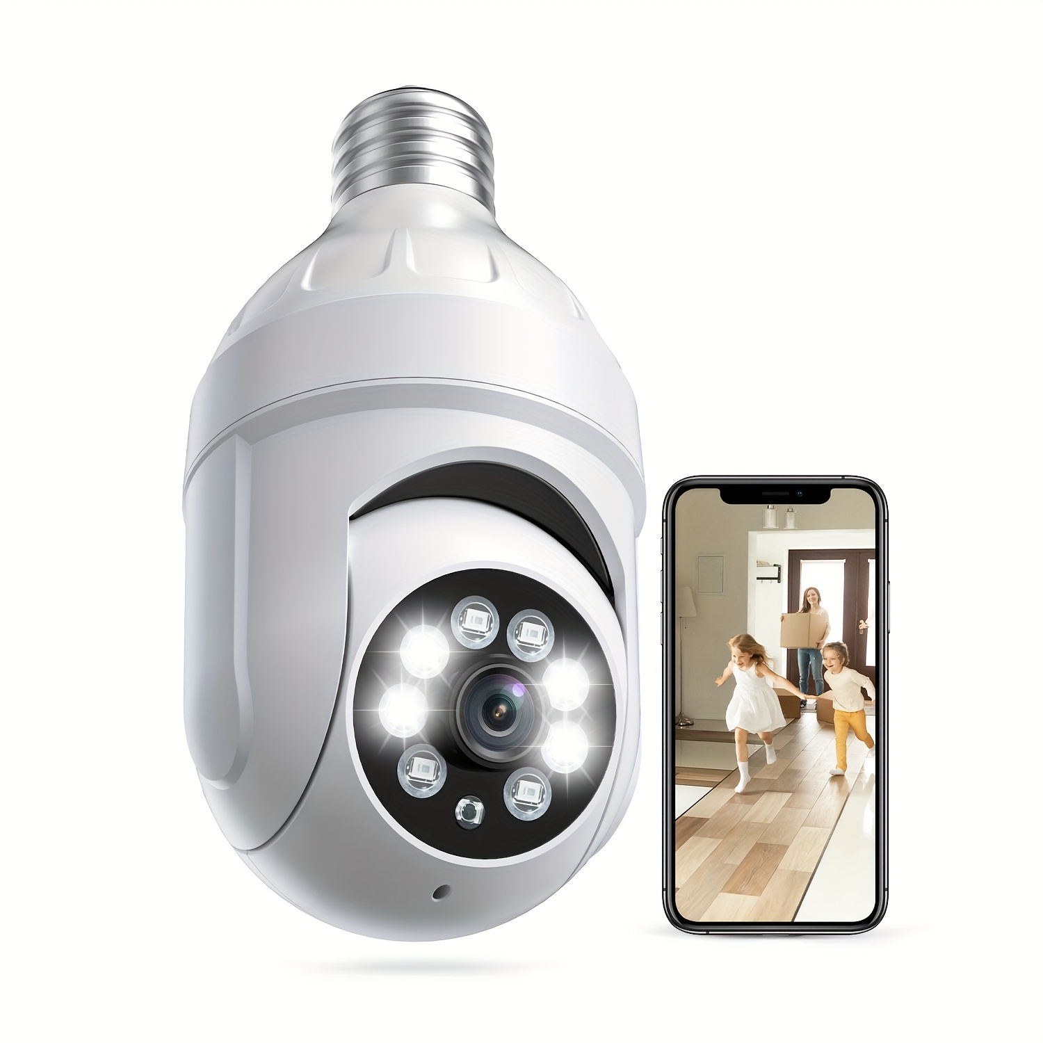 LIFEBOX Caméra connectée Smart CE Blanc photo port USB 355d angle 90d 1080  pixel portée 10m 9x7 cm