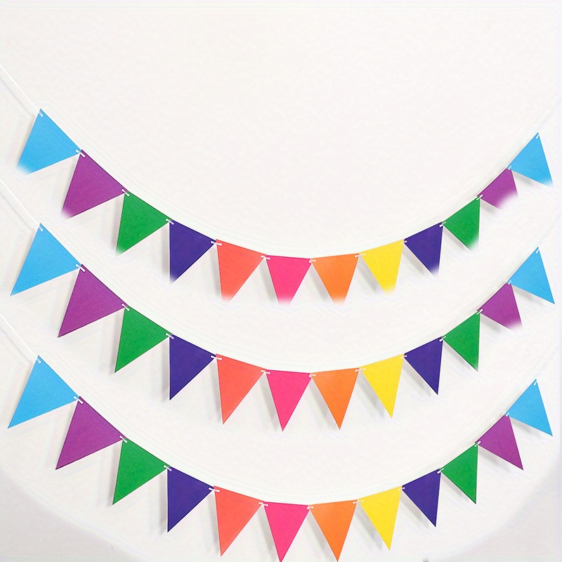 Happy Birthday Banner with Cake Topper, Rainbow Birthday Banner, Colorful Circle Paper Garland with Colorful Triangle Flags for Birthday Party