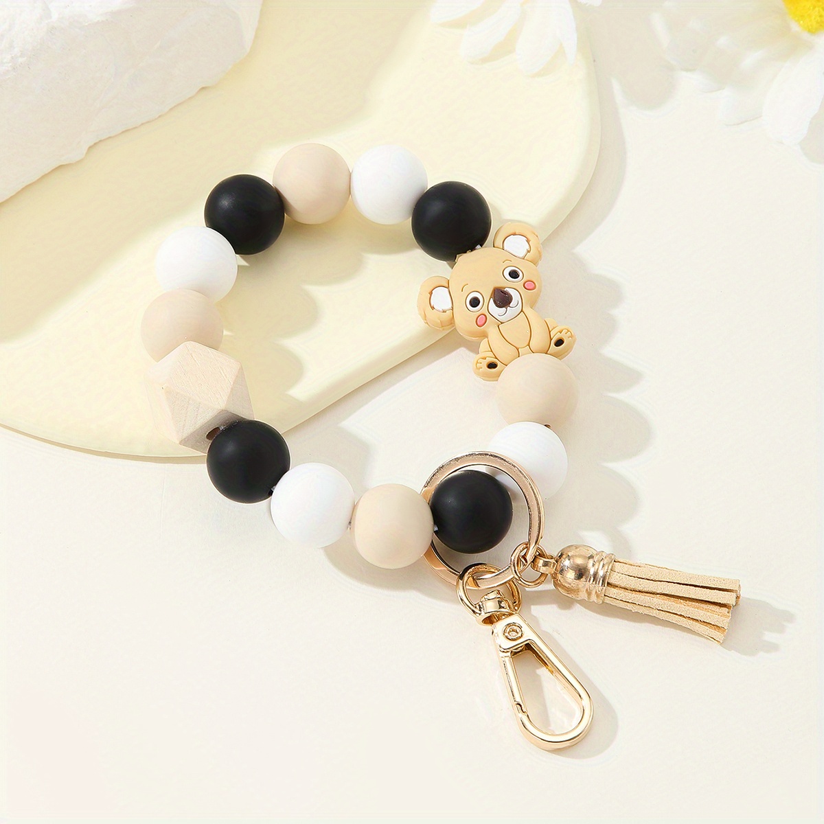 Key Chains Women For Car Key Ring Bracelet,keychain Wristlet,silicone  Beaded Bangle Chains