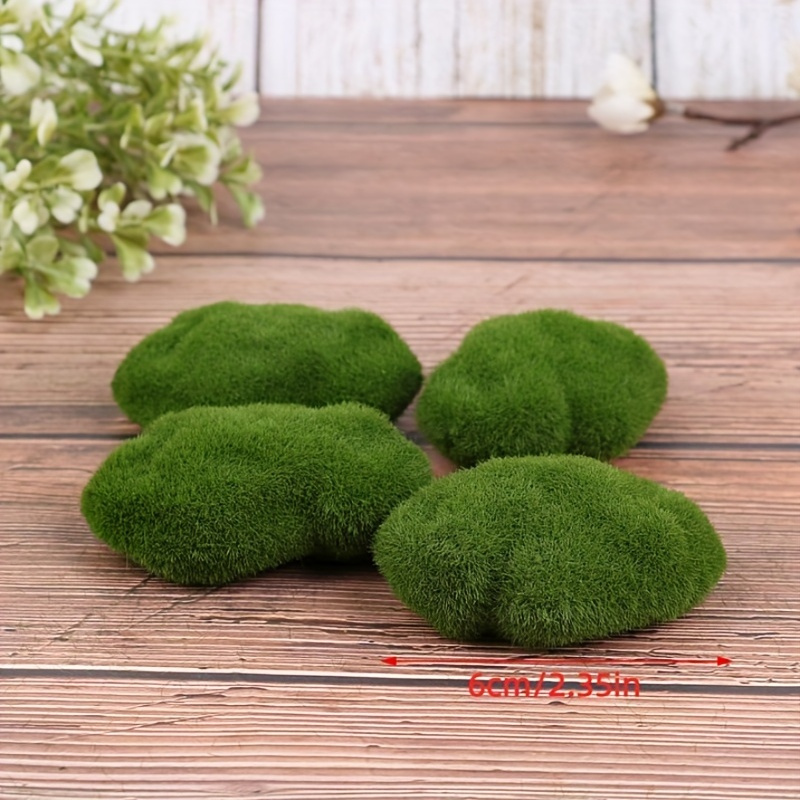 4/8pcs Artificial Moss Rocks - Decorative Fake Moss Balls For Floral  Arrangements, Fairy Gardens & Crafting