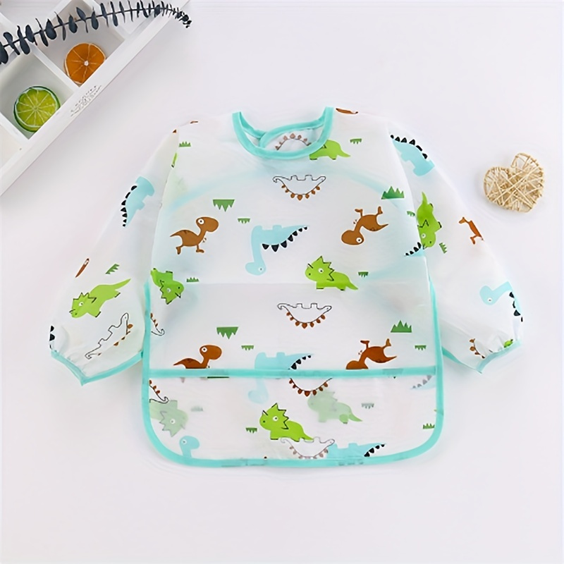 Baby Smock, Children Waterproof Bib, Infant And Toddler Cartoon Feeding Bib