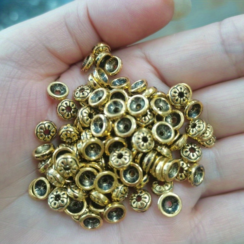 Brass Ornate Bead Caps - 4